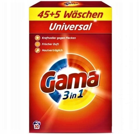 GAMA PROSZEK DO PRANIA 3in1 Waschen 50-100 PRAŃ UNIWERSALNY GAMA PROSZEK DO PRANIA 3in1 Waschen 50-100 PRAŃ UNIWERSALNY